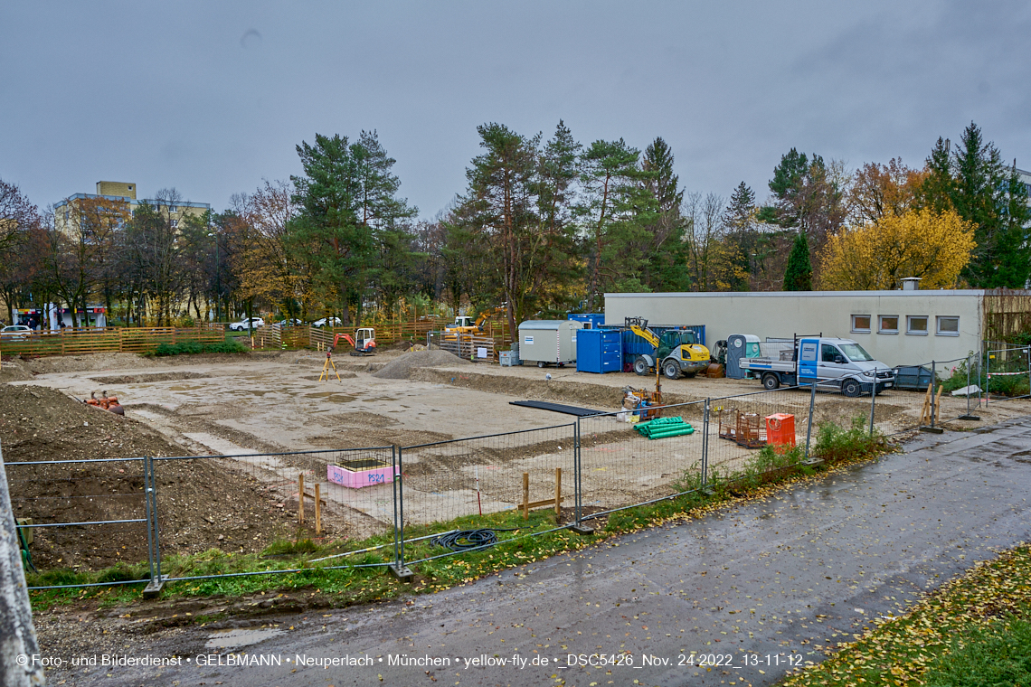 24.11.2022 - Baustelle an der Quiddestraße Haus für Kinder in Neuperlach